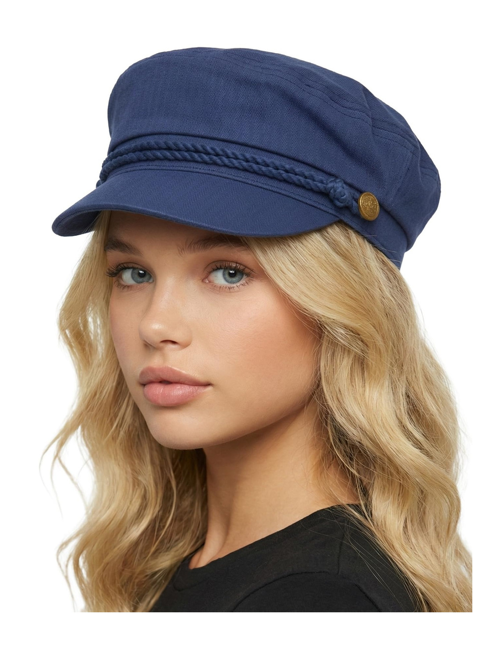 Greek Fisherman Newsboy Cap, Cotton Captains Bakerboy Hat | Navy | Size OS
